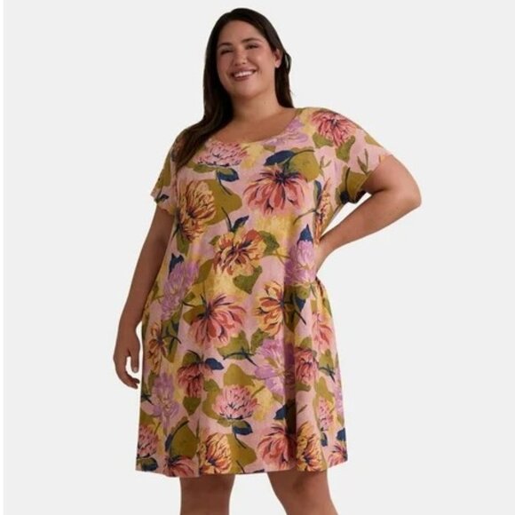 Terra & Sky Women’s Floral Swing Dress Size 1X (16W-18W) - Picture 1 of 3